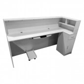 1.8m White Reception Desk - Left or Right Counter Side